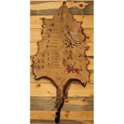 Natural dye painted hide by Frank Shorty