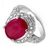 Image 1 : 6.0 ctw Ruby & Diamond Ring 14K White Gold