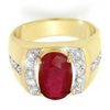 Image 1 : 6.33 ctw Ruby & Diamond Men's Ring Yellow Gold