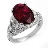 Image 1 : 5.60ctw Rubellite & Diamond Ring 14K