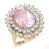 Image 1 : 12.08ctw Kunzite & Diamond Ring 14K