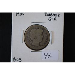 1904 Barber Quarter; G03; EST. $8-15