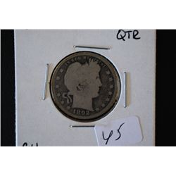 1892 Barber Quarter; G4; EST. $8-15