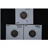 Image 1 : 1897 Barber One Dime; AG3, 1906 Barber One Dime; G4 & 1910 Barber One Dime; G4; Lot of 3; EST. $8-15