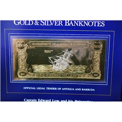 Government Of Antigua & Barbuda $100 Foreign Bank Note; "Capt'n Edward Low & his Brigantine; The Wor