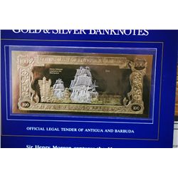 Government Of Antigua & Barbuda $100 Foreign Bank Note; "Sir Henry Morgan Captures The Marquesa"; Th