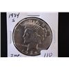 Image 1 : 1934-S Peace $1; Imp. Cleaned; EST. $25-40