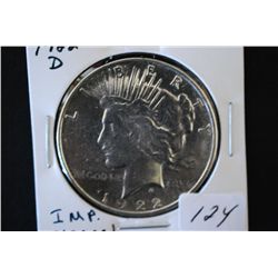 1922-D Peace $1; Imp. Cleaned; EST. $25-40