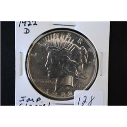 1922-D Peace $1; Imp. Cleaned; EST. $25-40