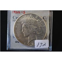 1922-S Peace $1; EST. $30-50