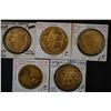 Image 1 : Lot of Five Various Tokens from Oregon; Est. 10-15
