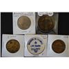 Image 1 : Lot of Five Masonic Tokens all from Various Texas Lodges; EST. $10-15