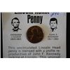 Image 1 : 1973 Lincoln -Kennedy Penny(Kennedy engraved in Penny also) UNC with Astonishing Concidences; EST. $