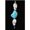 Image 2 : Skull Necklace with Simulated Turquoise Stone; EST. $20-30