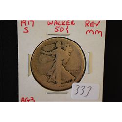 1917-S Walking Liberty Half Dollar; EST. $10-20