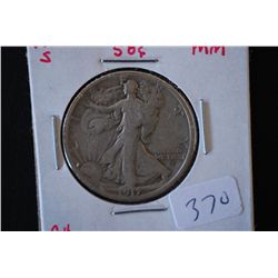 1917-S Walker Half Dollar Obv. Mint Mark; EST. $20-40