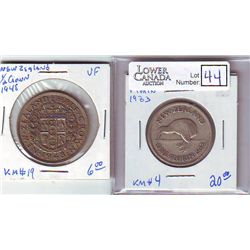 New Zealand Florin 1933 VF-20 & 1/2 Crown 1948 VF-20. Lot of 2 coins.