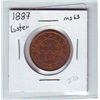 Image 2 : Canada 1 Cent 1887 MS-63 Red & Brown, Repunched 2nd 8 and 7 the 7 only visible at the base.