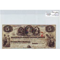 1849 Farmer's Joint Stock Bank; 5 Dollars 14-02-06, VF-20 but looks AU, serial 5621.