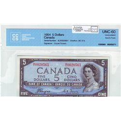 1954 Bank of Canada; 5 Dollars BC-31a CCCS UNC-60 Devil's Face B/C0020561.