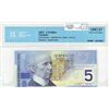 Image 1 : 2001 Bank of Canada; 5 Dollars BC-62a ANV8209130 CCCS UNC-67.