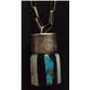 Image 2 : Dead Pawn Navajo Multi-Stone Inlay Container Sterling Silver Necklace
