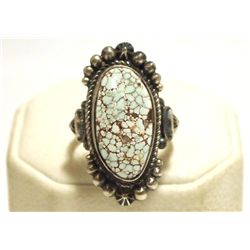 Old Pawn Navajo Dry Creek Turquoise Sterling Silver Women's Ring - EM Linkin