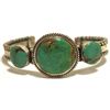 Image 1 : Old Pawn Navajo Green Fox Turquoise Sterling Silver Cuff Bracelet - AT