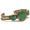 Image 2 : Old Pawn Navajo Green Fox Turquoise Sterling Silver Cuff Bracelet - AT