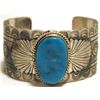 Image 1 : Old Pawn Navajo Turquoise Sterling Silver Cuff Bracelet - Mike Thomas, Jr.
