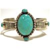 Image 1 : Old Pawn Navajo Turquoise Sterling Silver Cuff Bracelet - Shakey