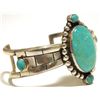 Image 2 : Old Pawn Navajo Turquoise Sterling Silver Cuff Bracelet - Shakey