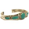 Image 2 : Old Pawn Navajo Turquoise Sterling Silver Cuff Bracelet - RT