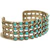 Image 2 : Old Pawn Navajo Turquoise Dots Sterling Silver Cuff Bracelet - Shakey