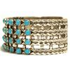 Image 3 : Old Pawn Navajo Turquoise Dots Sterling Silver Cuff Bracelet - Shakey