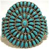 Image 1 : Old Pawn Navajo Turquoise Needlepoint Sterling Silver Cuff Bracelet - Larry Moses Begay