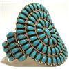 Image 2 : Old Pawn Navajo Turquoise Needlepoint Sterling Silver Cuff Bracelet - Larry Moses Begay