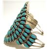 Image 3 : Old Pawn Navajo Turquoise Needlepoint Sterling Silver Cuff Bracelet - Larry Moses Begay