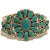 Image 1 : Old Pawn Navajo Turquoise Cluster Sterling Silver Cuff Bracelet - AT?