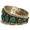 Image 3 : Old Pawn Navajo Green Turquoise Sterling Silver Cuff Bracelet - DL
