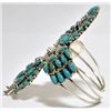 Image 3 : Old Pawn Turquoise Sun Face Kachina Sterling Silver Cuff Bracelet - LMB