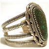 Image 2 : Old Pawn Navajo Spider Web Kingman Turquoise Sterling Silver Cuff Bracelet