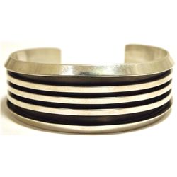 Dead Pawn Navajo Sterling Silver Cuff Bracelet - Tahe