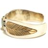 Image 3 : Dead Pawn Navajo Turquoise & 12k Gold Fill Sterling Silver Feather Cuff Bracelet - CB