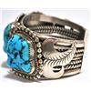 Image 3 : Old Pawn Sleeping Beauty Turquoise Sterling Silver Cuff Bracelet - MM