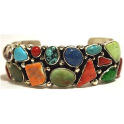 Dead Pawn Navajo Multi-Stone Sterling Silver Cuff Bracelet - Emer Thompson