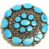 Image 1 : Old Pawn Navajo Sleeping Beauty Turquoise Sterling Silver Pendant/Buckle? - C. Dishta
