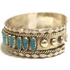 Image 3 : Old Pawn Navajo Turquoise Needlepoint Sterling Silver Cuff Bracelet - Tommy Lowe