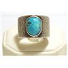 Image 1 : Old Pawn Navajo Turquoise Sterling Silver Sandcast Men's Ring - Lee B