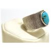 Image 2 : Old Pawn Navajo Turquoise Sterling Silver Sandcast Men's Ring - Lee B